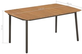 vidaXL Σετ Τραπεζαρίας Εξωτ. Χώρου 7 τεμ. Μασίφ Ξύλο Ακακίας / Ατσάλι