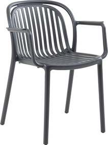 POCO Πολυθρόνα Κήπου-Βεράντας Στοιβαζόμενη, PP-UV Απόχρωση Ανθρακί 58x59x77cm