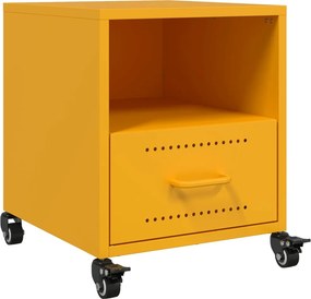 vidaXL Κομοδίνα 2 τεμ. Μουσταρδί 36x39x43,5 εκ. από Χάλυβα