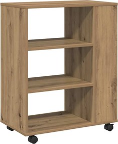 vidaXL Ντουλάπι Τροχήλατο Αρτισιανή Δρυς 60x35x75 εκ. Επεξεργ. Ξύλο