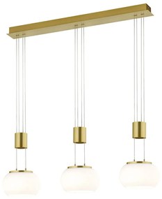 Φωτιστικό Οροφής - Ράγα Madison 342010308 82x18x150cm Dim 3xLed 900Lm 8W Brass-White Trio Lighting