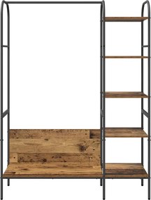 vidaXL Ράφι Ρούχων με ράφι Καφέ 120 x 44 x 160 εκ Επεξεργασμένο ξύλο