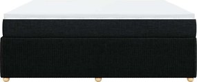 vidaXL Κρεβάτι Boxspring με Στρώμα Μαύρο 200x200 εκ. Υφασμάτινο