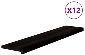 vidaXL Πέλματα Σκάλας 12 τεμάχια Σκούρο καφέ από μασίφ ξύλο βελανιδιάς