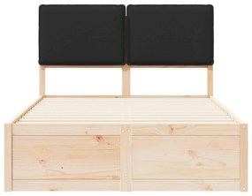 vidaXL Σκελετός Κρεβατιού με Επενδεδυμένο Κεφαλάρι Μαύρο 120 x 200 cm