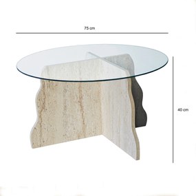 Coffee Table Butterfly - Travertine, Transparent Travertine
Transparent