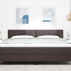 vidaXL LED Κεφαλάρι με φώτα λωρίδας LED Σκούρο Καφέ 180 cm ύφασμα