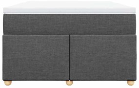 vidaXL Κρεβάτι Boxspring με Στρώμα Σκούρο Γκρι 120x190 εκ Υφασμάτινο
