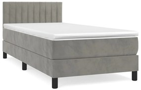 ΚΡΕΒΑΤΙ BOXSPRING ΜΕ ΣΤΡΩΜΑ ΑΝΟΙΧΤΟ ΓΚΡΙ 90X200 ΕΚ. ΒΕΛΟΥΔΙΝΟ 3141401