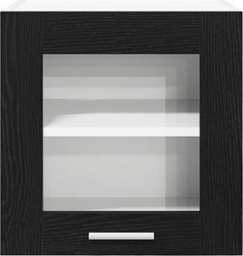vidaXL Κρεμαστό ντουλάπι 2 pcs Μαύρη Οξυά Επεξεργασμένο Ξύλο