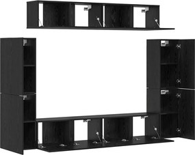 vidaXL Σετ επίπλου τηλεόρασης 8 pcs Μαύρη δρυς Επεξεργασμένο ξύλο