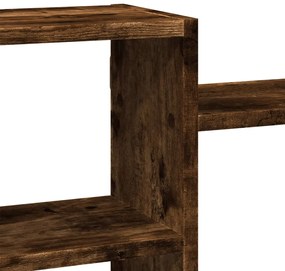 vidaXL Ραφιέρα Τοίχου Καπνιστή Δρυς 129x18x42 εκ. Επεξεργασμένο Ξύλο