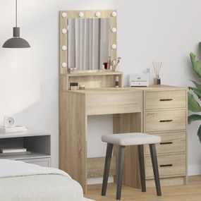 vidaXL Τραπέζι Μακιγιάζ με ράφι Δρύς Sonoma 50 x 41 x 135 εκ