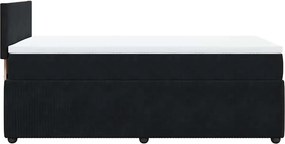 vidaXL Κρεβάτι Boxspring με Στρώμα Μαύρο 100x200 εκ. Βελούδινο