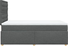 vidaXL Κρεβάτι Boxspring με Στρώμα Σκούρο Γκρι 120x200 εκ. Υφασμάτινο