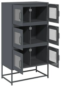 vidaXL Highboard Ανθρακί 68x39x123 cm Χάλυβας