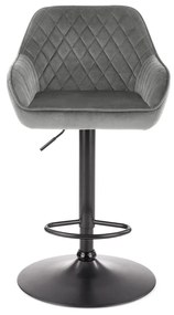 Σκαμπό μπαρ Houston 972, Γκρι, 92x55x55cm, 10 kg, Ταπισερί, Μεταλλικά | Epipla1.gr