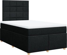 vidaXL Κρεβάτι Boxspring με Στρώμα Μαύρο 120x190 εκ. Υφασμάτινο
