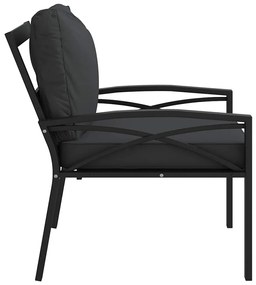 vidaXL Καρέκλα Κήπου 68 x 76 x 79 εκ. Ατσάλινη με Γκρι Μαξιλάρια