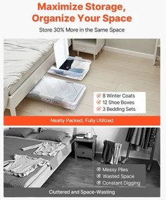 VEVOR Under Bed Storage with Wheels 31.7x15.6x6.9 In Rolling Storage Bags 4 Pack