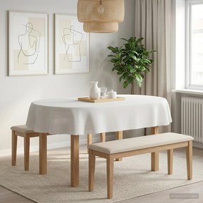 vidaXL Ύφασμα Τραπέζης 5 τμχ. Λευκό 130 x 220 εκ Ωοειδής
