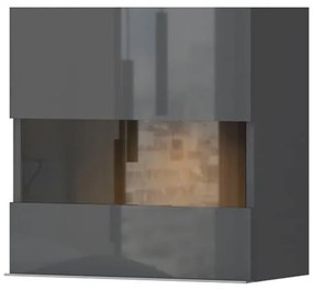 Ράφι τοίχου - Βιτρίνα Antarctic Ανθρακί Λάκα 55x29x56 εκ. 55x29x56 εκ.