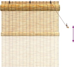 vidaXL Ρόλερ (στόρι) Φυσικό 140 x 160 cm Καλάμι
