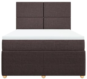 ΚΡΕΒΑΤΙ BOXSPRING ΜΕ ΣΤΡΩΜΑ ΣΚΟΥΡΟ ΚΑΦΕ 140X190 ΕΚ. ΥΦΑΣΜΑΤΙΝΟ 3292047