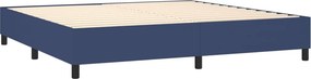 vidaXL Κρεβάτι Boxspring με Στρώμα Μπλε 200x200 εκ. Υφασμάτινο