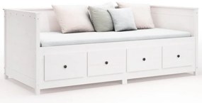 vidaXL Κρεβάτι ημέρας χωρίς στρώμα Λευκό 100x200 cm Στερεό ξύλο πεύκο