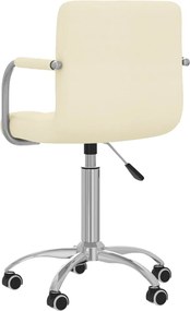 vidaXL Καρέκλα Τραπεζαρίας Περιστρεφόμενη Κρεμ Υφασμάτινη