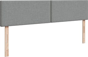 vidaXL Κρεβάτι Boxspring με Στρώμα Ανοιχτό Γκρι 200x200 εκ. Υφασμάτινο