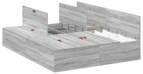 vidaXL Κρεβάτι Αποθήκευσης Γκρι Sonoma 150x200 εκ