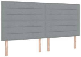 vidaXL Κρεβάτι με Στρώμα Ανοιχτό Γκρι 200x200 εκ Υφάσματος