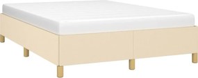 vidaXL Σκελετός Κρεβατιού Χωρίς Στρώμα Κρεμ 140x200 εκ.Υφασμάτινο