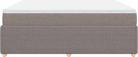 vidaXL Κρεβάτι Boxspring με Στρώμα Taupe 180x200 εκ. Υφασμάτινο