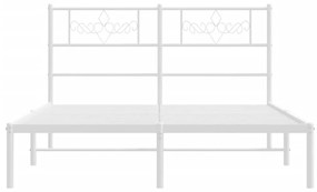Πλαίσιο Κρεβατιού με Κεφαλάρι Λευκό 140 x 200 εκ. Μεταλλικό - Λευκό