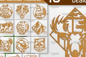 Intra απο ξύλο plywood 3mm-4mm πάχος Δέσμη κοπής Art Wall Art Animal Forest Δίασταση 40x40 cm INTRAFABR-94747391