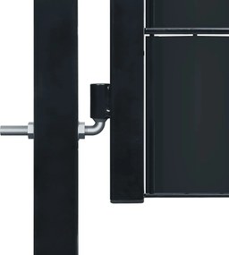 vidaXL Πόρτα Περίφραξης από PVC και Ατσάλι Ανθρακί 100x204 εκ.