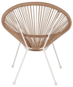 ΠΟΛΥΘΡΟΝΑ ACAPULCO Τ. ΦΩΛΙΑ ΜΕΤΑΛΛΟ ΛΕΥΚΟ ΜΕ TWISTED WICKER  70x73x79 εκ.