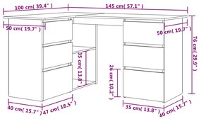 ΓΡΑΦΕΙΟ ΓΩΝΙΑΚΟ SONOMA ΔΡΥΣ 145 X 100 X 76 ΕΚ. ΑΠΟ ΜΟΡΙΟΣΑΝΙΔΑ 801092