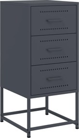 vidaXL Κομοδίνα 2 τεμ. Ανθρακί 36x39x78 εκ. από Χάλυβα