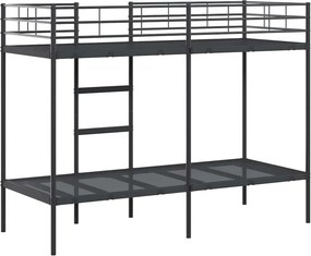 vidaXL Κουκέτα χωρίς στρώμα Μαύρο 80x200 cm Ατσάλι