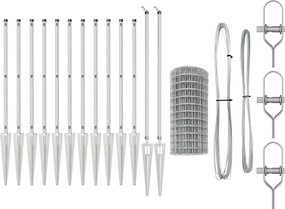 vidaXL Τεντώτο με στήριγμα Ασημί 1 x 25 m Ατσάλι