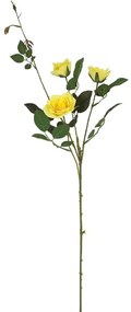 Τεχνητό Λουλούδι Τριαντάφυλλο 00-10040-2 75cm Yellow Marhome Συνθετικό Υλικό