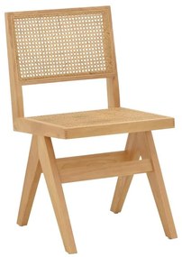 Chair Brenin natural rubberwood 45x56x82cm 48x56x82 εκ.