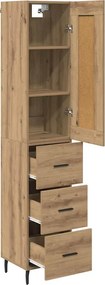 vidaXL Highboard Artisan Oak 34,5 x 34 x 180 εκ. Επεξεργασμένο ξύλο