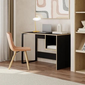 Megapap Γραφείο Εργασίας Cubo Black Wood 110x50x75εκ.