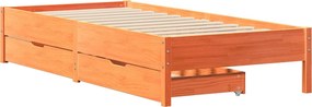 vidaXL Σκελετός Κρεβ. Χωρίς Στρώμα Καφέ Κεριού 90x200 εκ Μασίφ Πεύκο