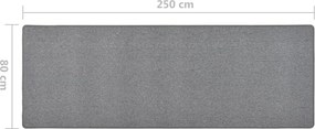 vidaXL Χαλί Διάδρομος Σκούρο Γκρι 80 x 250 εκ.